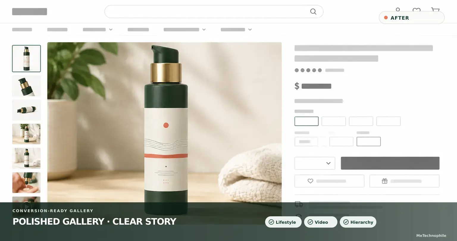 The same listing with a video in the gallery and a lifestyle main image